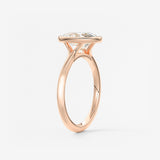 Oval Bezel/ Split Shank Lab Grown Diamond Engagement Ring