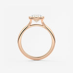 Oval Bezel/ Split Shank Lab Grown Diamond Engagement Ring