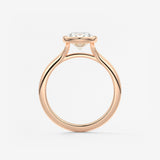 Oval Bezel/ Split Shank Lab Grown Diamond Engagement Ring