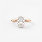 Oval Hidden Halo/Cathedral Lab Grown Diamond Engagement Ring