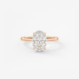 Oval Hidden Halo/Cathedral Lab Grown Diamond Engagement Ring
