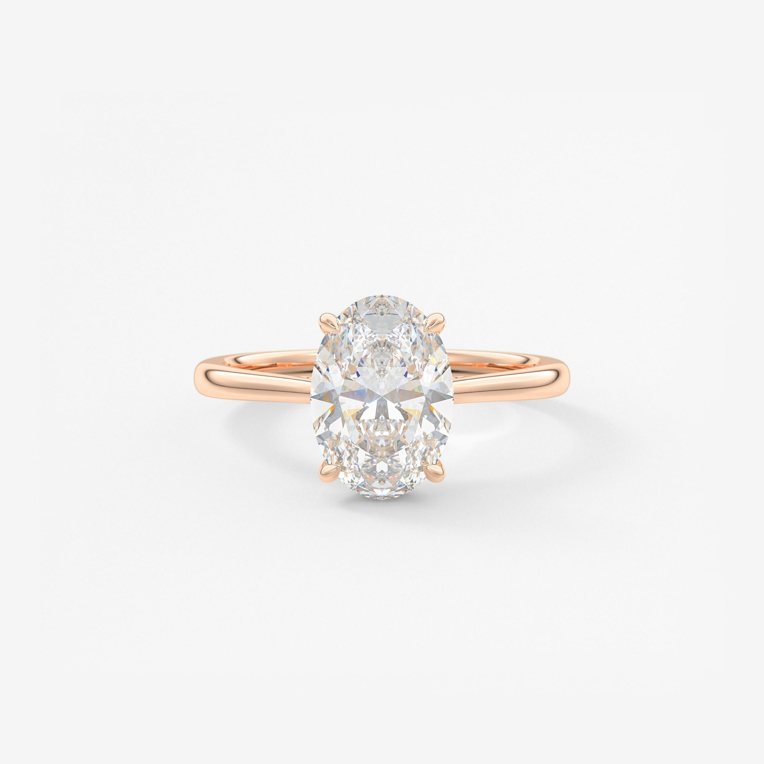 Oval Hidden Halo/Cathedral Lab Grown Diamond Engagement Ring