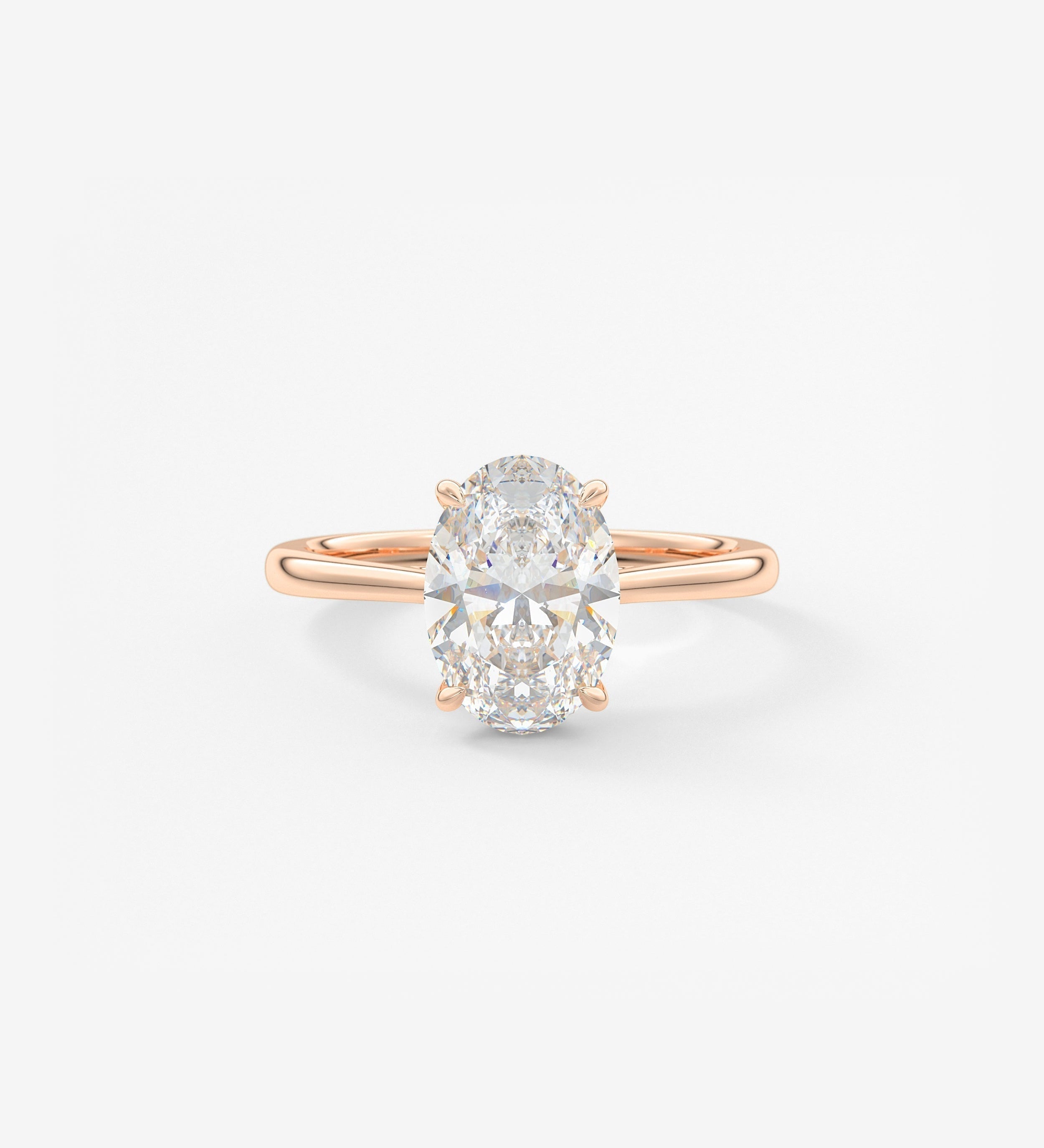 Oval Hidden Halo/Cathedral Lab Grown Diamond Engagement Ring