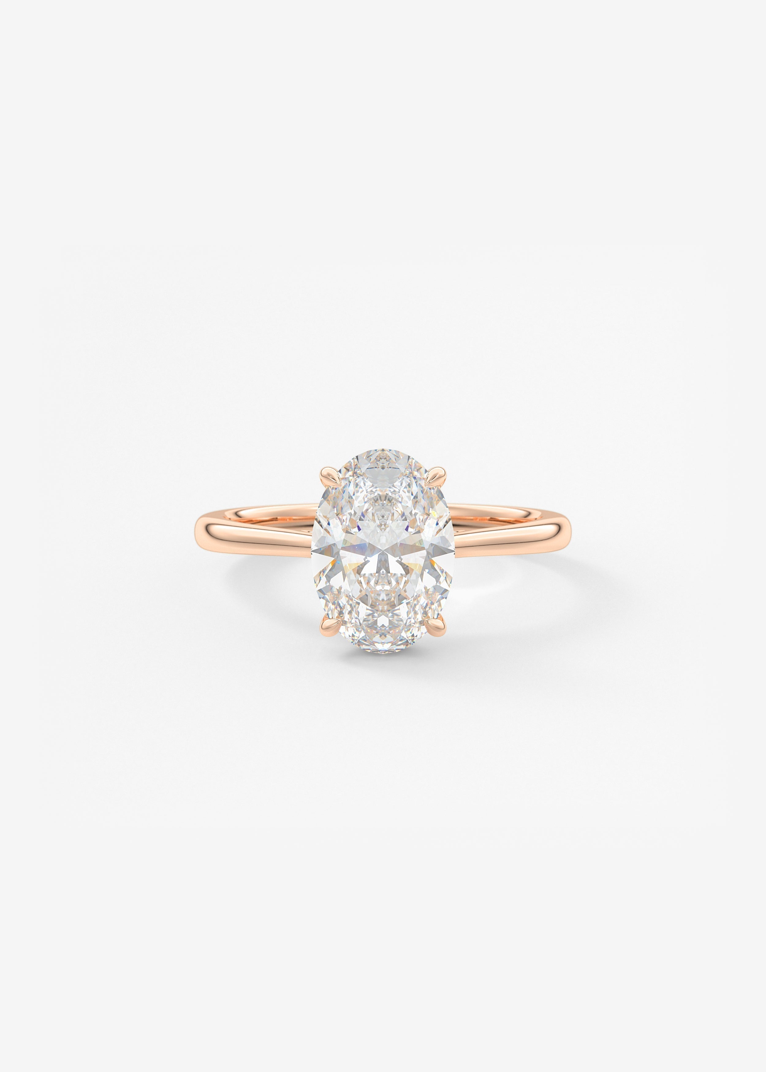 Oval Hidden Halo/Cathedral Lab Grown Diamond Engagement Ring