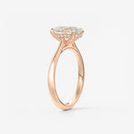 Oval Hidden Halo/Cathedral Lab Grown Diamond Engagement Ring