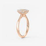 Oval Hidden Halo/Cathedral Lab Grown Diamond Engagement Ring