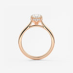 Oval Hidden Halo/Cathedral Lab Grown Diamond Engagement Ring
