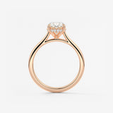 Oval Hidden Halo/Cathedral Lab Grown Diamond Engagement Ring