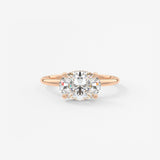Oval East West Hidden Halo Lab Grown Diamond Engagement Ring