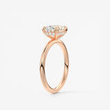 Oval East West Hidden Halo Lab Grown Diamond Engagement Ring
