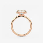 Oval East West Hidden Halo Lab Grown Diamond Engagement Ring