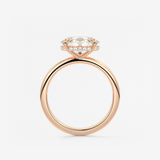 Oval East West Hidden Halo Lab Grown Diamond Engagement Ring