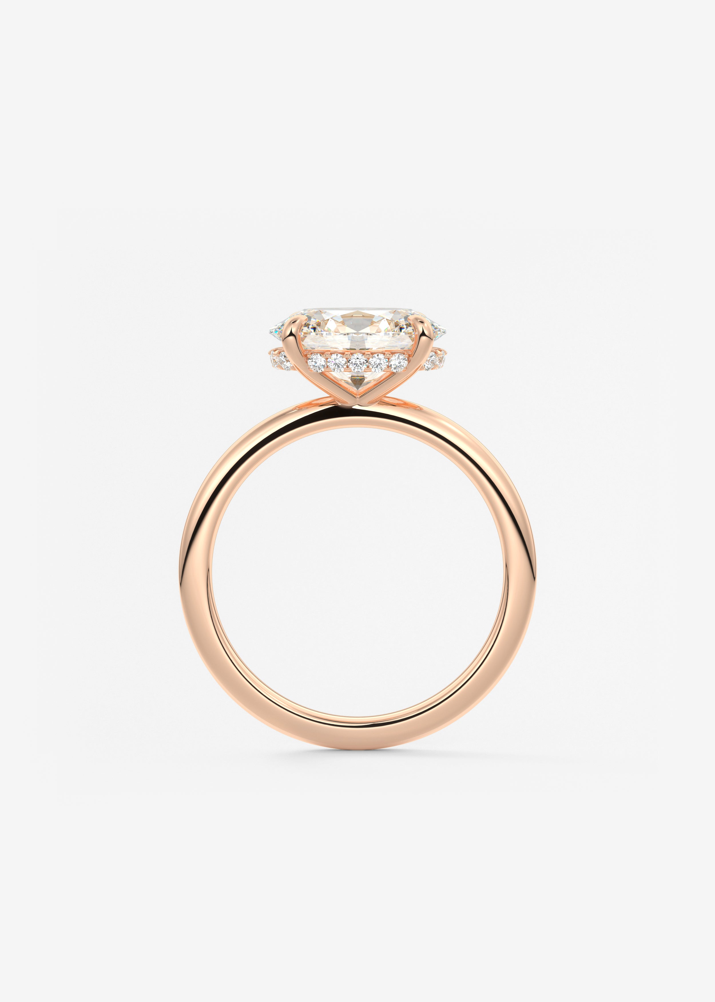 Oval East West Hidden Halo Lab Grown Diamond Engagement Ring