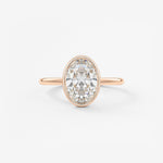 Oval Bezel Lab Grown Diamond Engagement Ring