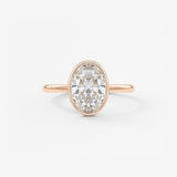 Oval Bezel Lab Grown Diamond Engagement Ring