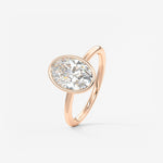 Oval Bezel Lab Grown Diamond Engagement Ring