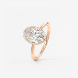 Oval Bezel Lab Grown Diamond Engagement Ring