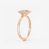 Oval Bezel Lab Grown Diamond Engagement Ring