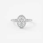 Oval Bezel/ Split Shank Lab Grown Diamond Engagement Ring