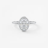 Oval Bezel/ Split Shank Lab Grown Diamond Engagement Ring