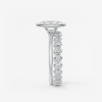 Oval Bezel/ Split Shank Lab Grown Diamond Engagement Ring