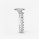 Oval Bezel/ Split Shank Lab Grown Diamond Engagement Ring