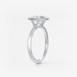 Oval Bezel/ Split Shank Lab Grown Diamond Engagement Ring
