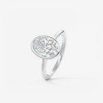 Oval Bezel/ Split Shank Lab Grown Diamond Engagement Ring
