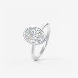 Oval Bezel/ Split Shank Lab Grown Diamond Engagement Ring