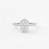 Oval Hidden Halo/Cathedral Lab Grown Diamond Engagement Ring