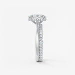 Oval Hidden Halo/Cathedral Lab Grown Diamond Engagement Ring