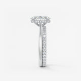 Oval Hidden Halo/Cathedral Lab Grown Diamond Engagement Ring