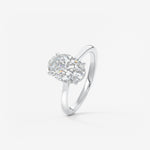 Oval Hidden Halo/Cathedral Lab Grown Diamond Engagement Ring