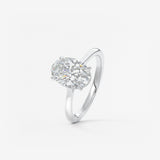 Oval Hidden Halo/Cathedral Lab Grown Diamond Engagement Ring