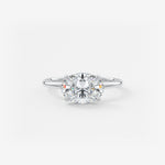 Oval East West Hidden Halo Lab Grown Diamond Engagement Ring