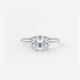 Oval East West Hidden Halo Lab Grown Diamond Engagement Ring