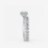 Oval East West Hidden Halo Lab Grown Diamond Engagement Ring