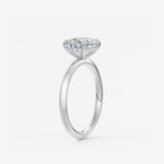 Oval East West Hidden Halo Lab Grown Diamond Engagement Ring