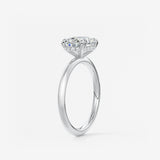 Oval East West Hidden Halo Lab Grown Diamond Engagement Ring