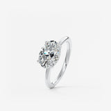 Oval East West Hidden Halo Lab Grown Diamond Engagement Ring