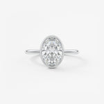 Oval Bezel Lab Grown Diamond Engagement Ring