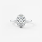 Oval Bezel Lab Grown Diamond Engagement Ring