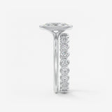 Oval Bezel Lab Grown Diamond Engagement Ring