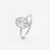 Oval Bezel Lab Grown Diamond Engagement Ring