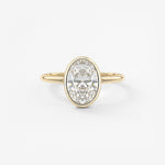 Oval Bezel/ Split Shank Lab Grown Diamond Engagement Ring
