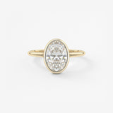 Oval Bezel/ Split Shank Lab Grown Diamond Engagement Ring