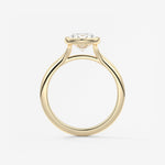 Oval Bezel/ Split Shank Lab Grown Diamond Engagement Ring