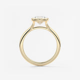 Oval Bezel/ Split Shank Lab Grown Diamond Engagement Ring