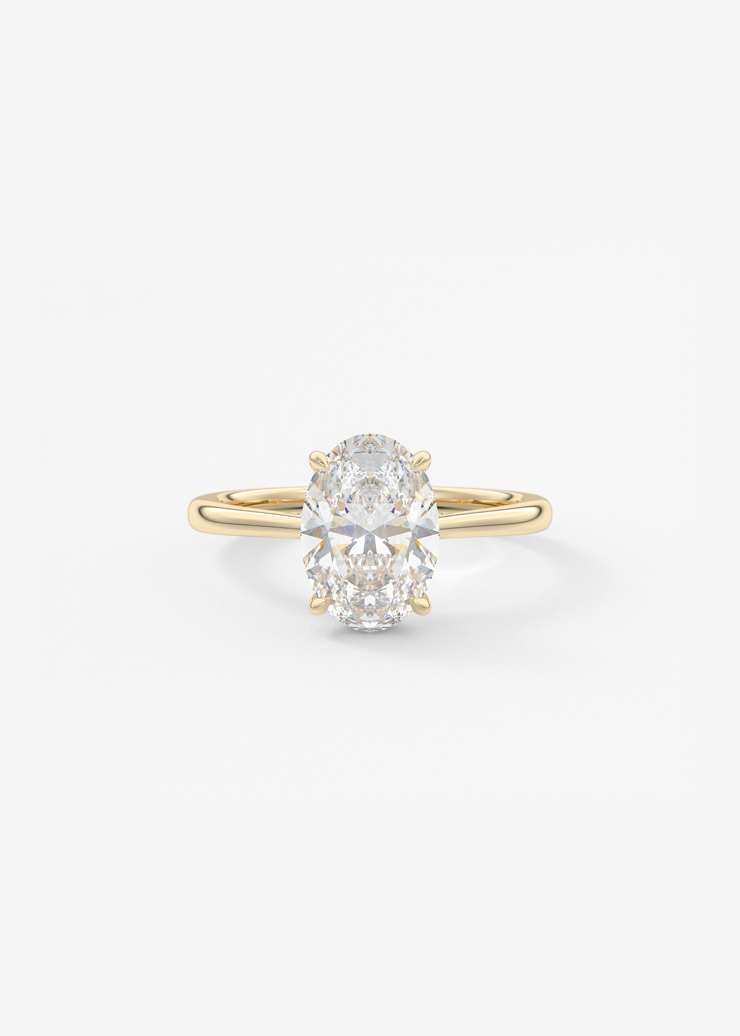 Oval Hidden Halo/Cathedral Lab Grown Diamond Engagement Ring