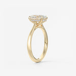 Oval Hidden Halo/Cathedral Lab Grown Diamond Engagement Ring